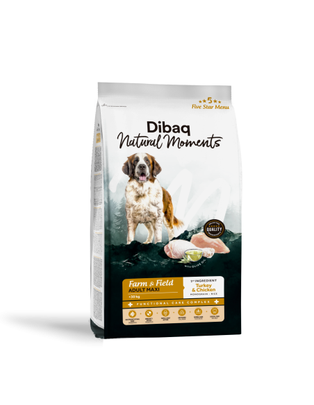 Imagem de Dibaq Natural Moments 5 Star Peru e Frango Adulto Grandes Raças 12Kg