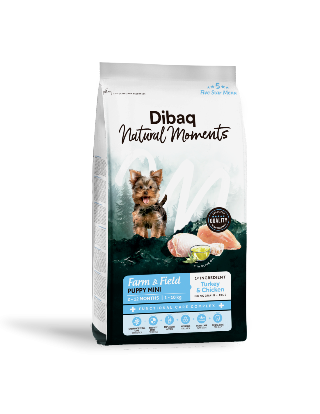 Imagem de Dibaq Natural Moments 5 Star Peru e Frango Cachorro Raças Pequenas 2Kg