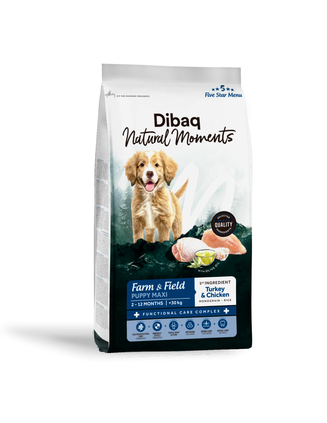 Imagem de Dibaq Natural Moments 5 Star Peru e Frango Puppy Raças Grandes